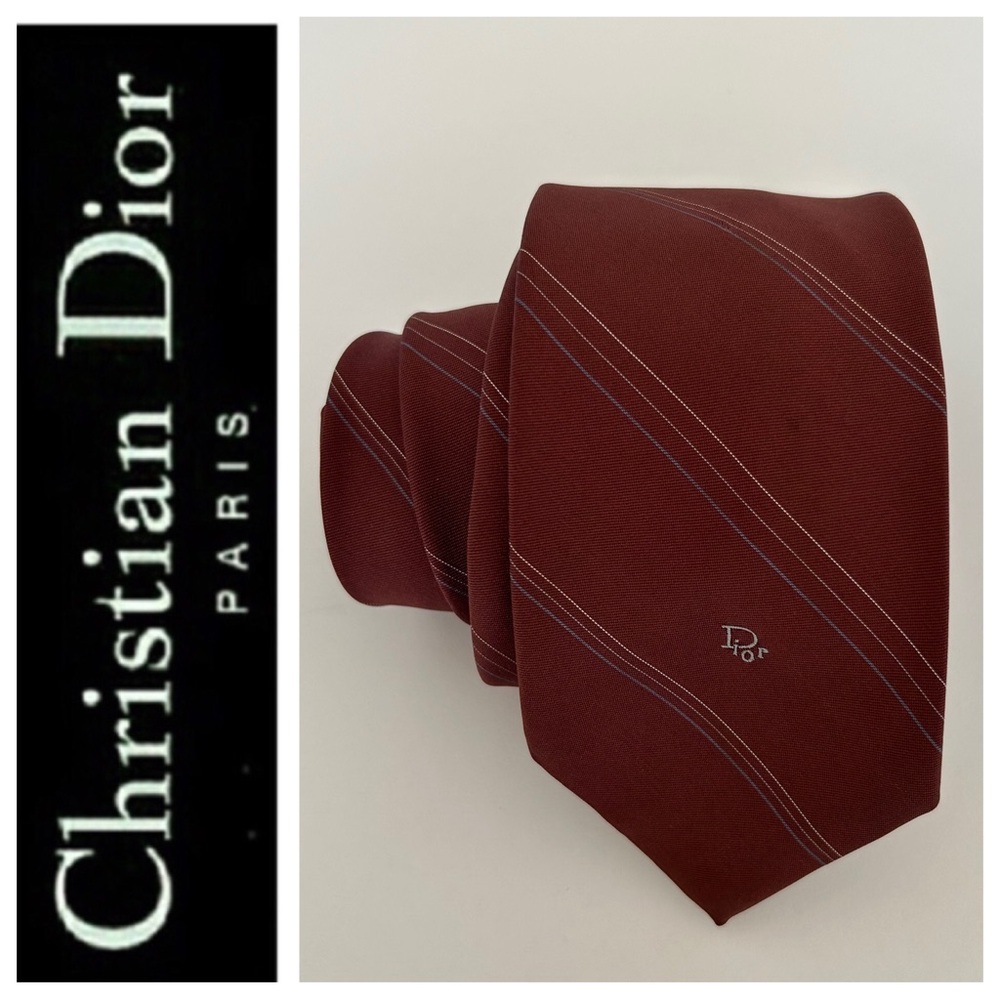 CHRISTIAN DIOR VINTAGE MAROON TIE